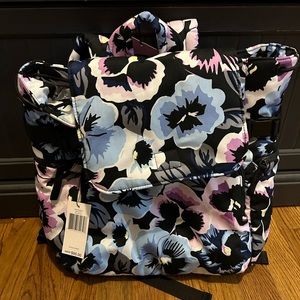 Vera Bradley plum Pansies utility backpack